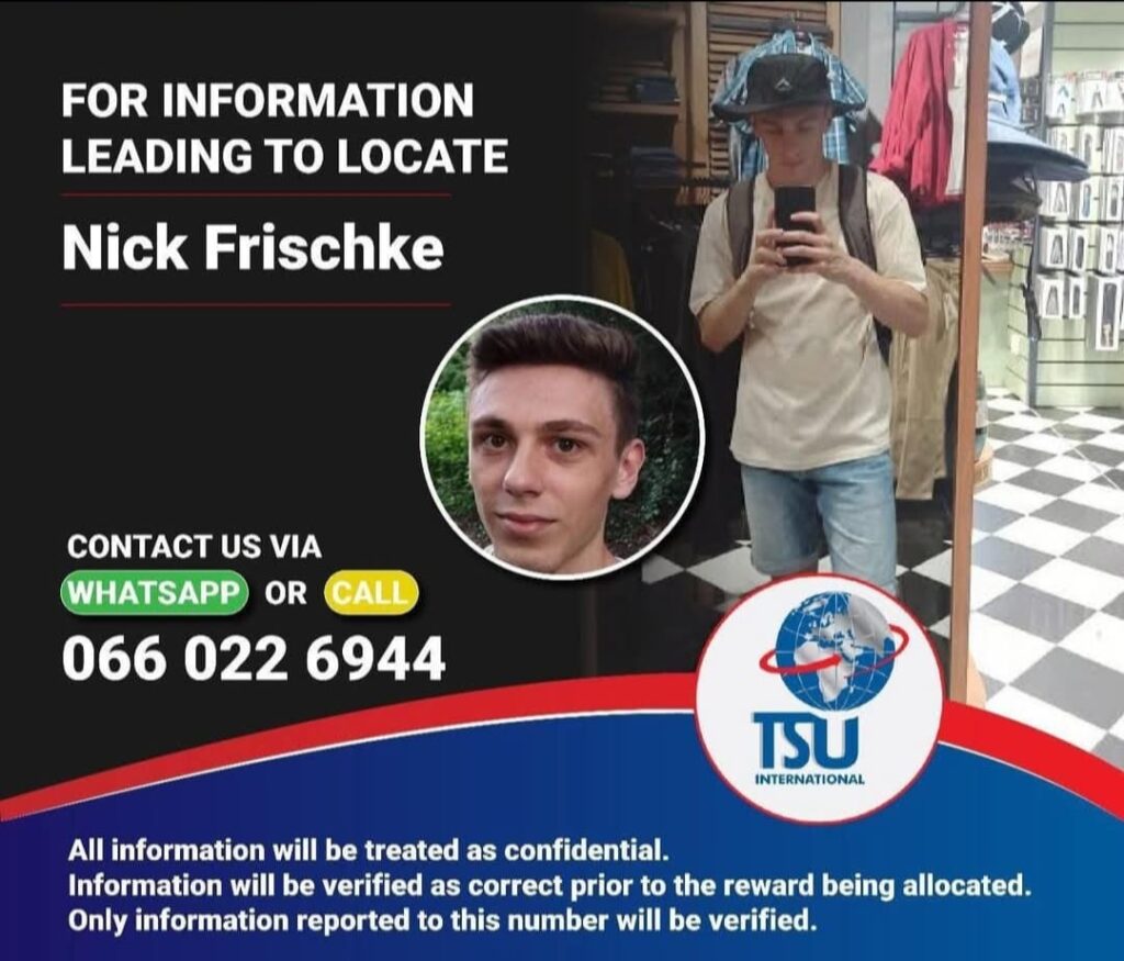 information leading to find Nick Frischke