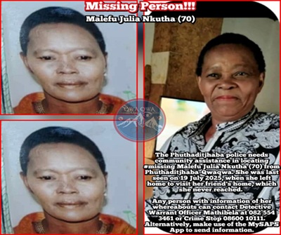 Body of Missing 70-Year-Old Woman Malefu Julia Nkutha Found in River
