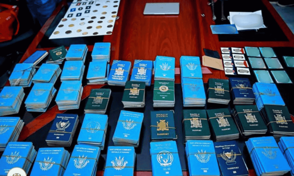 South Africa Joins INTERPOL Cybercrime Arrests 2 Confiscated forged Zambian passports from human trafficking and cybercrime operation