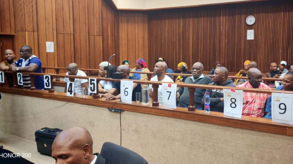 Accused in the Debenek mob justice case inside the Bhisho High Court following life sentences