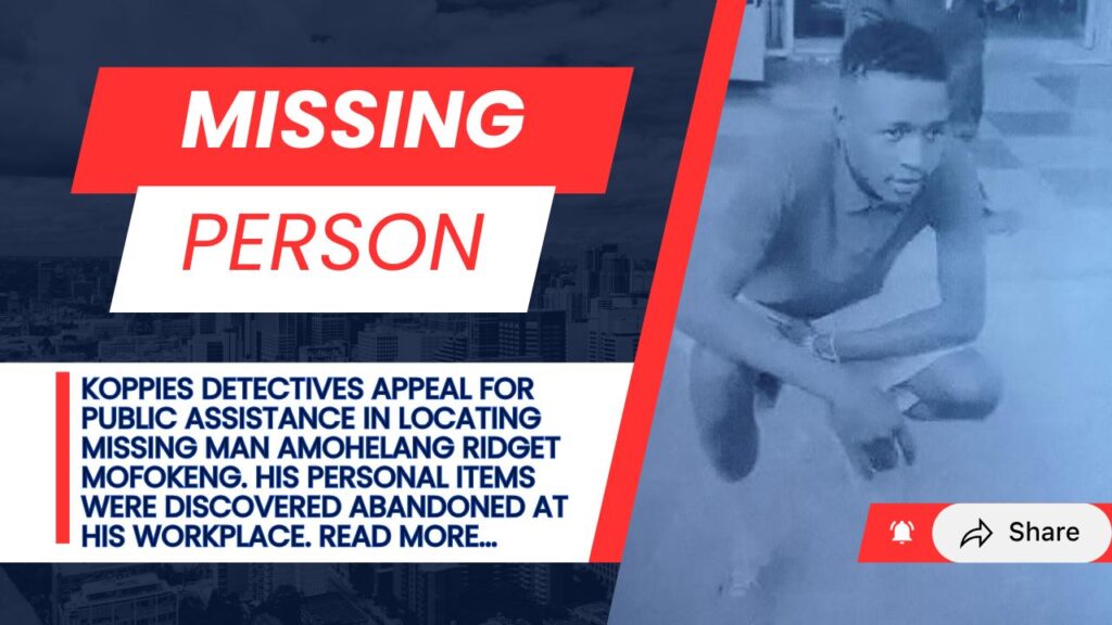 Missing person Amohelang Mofokeng from New Location, Koppies
