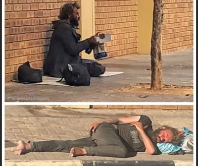 15 Months Without Answers in the Disappearance of Tian van Heerden 4 Tian van Heerden sleeping on the streets in Rosebank, Johannesburg before he went missing in November 2024.