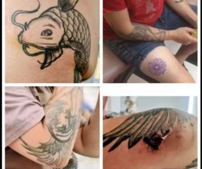 15 Months Without Answers in the Disappearance of Tian van Heerden 3 Distinctive tattoos of missing Johannesburg man Tian van Heerden, including an anchor, angel sleeve, sunflower, scorpion, fish, and dove.