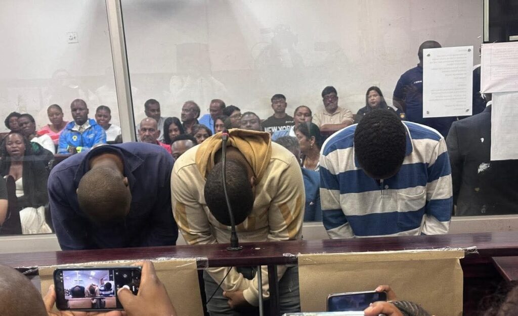 Monswamy murder case suspects in KwaDukuza court bowing head during appearance