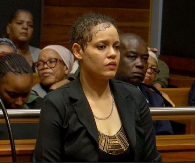 Tiffany Meek appearing in the Johannesburg High Court during her April 2026 court hearing in the Jayden-Lee murder case