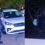 Bullet-damaged Toyota Rumion after gunmen ambushed an e-hailing vehicle in Ndwedwe KwaZulu-Natal