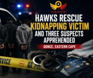 Three suspects arrested by Hawks after kidnapping victim rescued in Qonce, Eastern Cape.